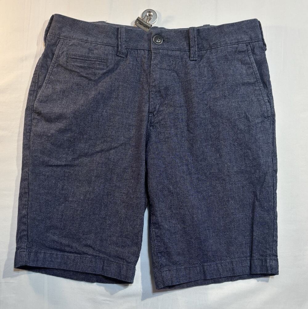 Express Men’s Classic Stretch Shorts Size 30 Blue Chambray 10” Inseam Casual